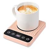Mug Warmer - Electric Coffee Mug Warmer with Timer,Coffee Cup Warmer for Desk Auto Shut Off,Smart 6-Temperature Control, Coffee Accessories for Coffee Lovers, Pink