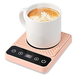 Coffee Warmer for Desk – Electric Mug Warmer, Coffee Mug Warmer with Timer, 6 Temp Mug Warmer, LED Display Smart Coffee Cup Warmer, Mug Heater for Coffee Tea Pink