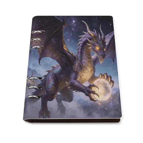 Cuaderno A5 de hojas sueltas recargable con cubierta duradera Fantasy Dragon