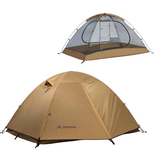 BISINNA Backpacking Tent 2 Person Lightweight Camping Tent Waterproof 3 Season with Aluminum Pole for Outdoor Mountaineering Hiking Travel