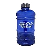 EKNA Bottle | 2.2 Liter | Wasserflasche | Trinkflasche | Wasser Gallone | Ideal für den täglichen Wasserbedarf | Für den Alltag, Fitness oder Reisen | BPA Frei | Mit Füllstandsanzeige (Blau)
