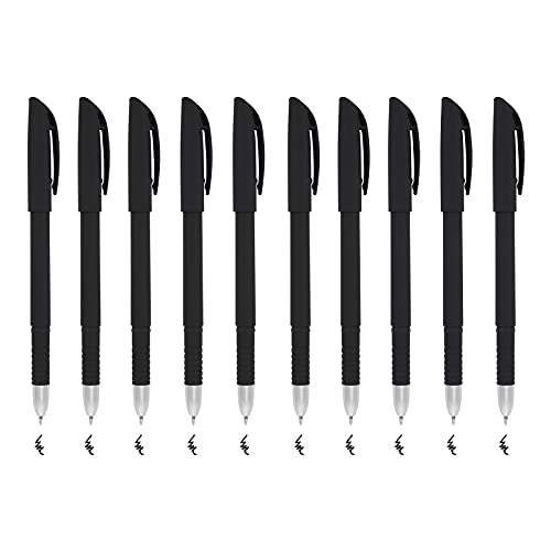 Pack 10 bolígrafos con recambios tinta negra 0.5 mm