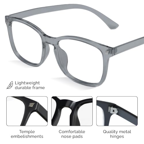 Image of livho 2 Pack Blue Light Blocking Glasses, Computer Reading /Gaming /TV /Phones Glasses for Women Men,Anti Eyestrain & UV Glare
