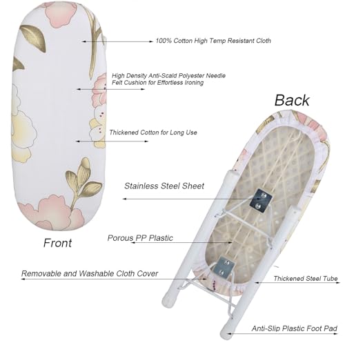 Fdit Small Ironing Board Toy for Sleeves Neckline T-Shirt Collar Cuff Underwear (Not Suitable for Complete Clothing)