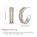 VEDAIM Two Tone Studs Earrings for Women Gold and Silver Mixed Metal Earring Chunky C Hoop Earrings Fashion Jewelry