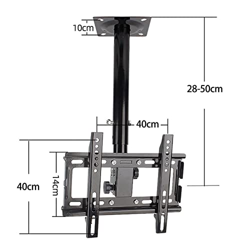 Support TV de plafond robuste supportant jusqu'à 50 kg avec mât extensible - 2