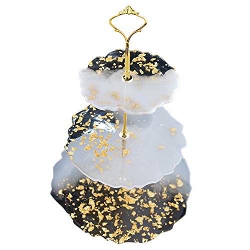 ZECAN Moules en Silicone De Résine De Support De Gâteau, Plateau De Service De Gâteau De Plateau Irrégulier à 3 Niveaux, Moule De Moulage De Résine époxy Bricolage Plateau De Fruits Cover