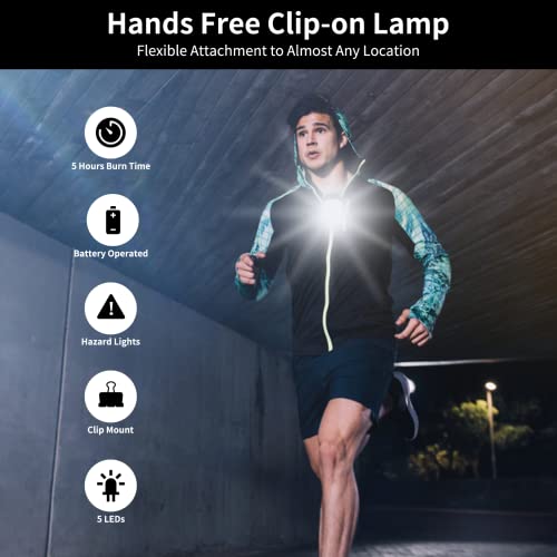 Luz LED con clip recargable e impermeable para correr juego de 4 piezas 5