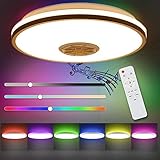 【 Iluminación de Seguridad】sin flash, sin deslumbramiento y sin radiación, más saludable para sus ojos. Lámpara con altavoz Hecho de materiales de alta calidad, duro y estable, acabado de horneado a alta temperatura, anticorrosión y antioxidante. La pantalla acrílica redonda duradera y liviana con pequeños puntos, cuando es permeable a la luz, puede crear un efecto de iluminación de cielo estrellado brillante, un marco de aluminio plateado en el borde, más hermoso y brillante.