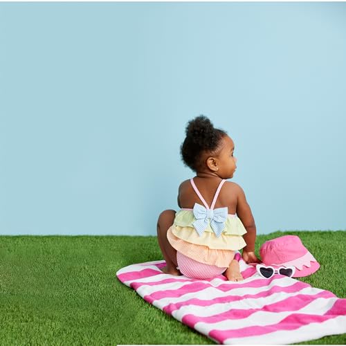 Mud Pie Girls' Standard Seersucker Ruffle One Piece2
