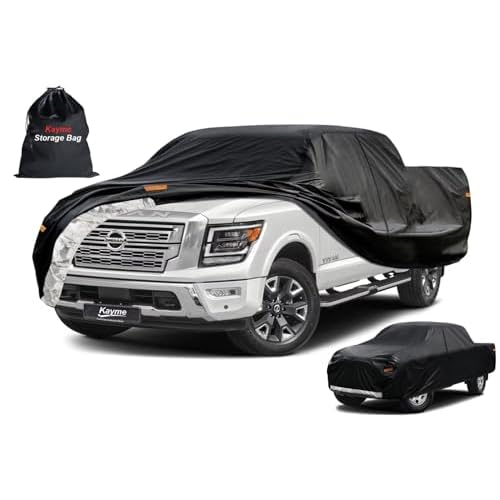 Kayme Truck Cover Custom Fit Nissan Titan(2004-2015) King/Crew Cab Long Bed. Full Exterior Heavy Duty Outdoor Pickup Truck Car Cover Waterproof All We