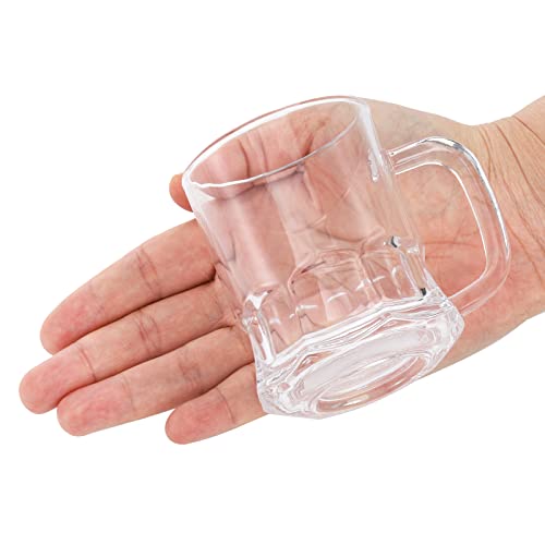 Topzea Set Of 24 Mini Beer Mug, 5Oz Mason Beer Mug Glass Beer Steins Beer Tasting Glasses Beer Glasses For Freezer, Heavy Base Beer Sampler Glass Shots Glasses, Beverage Drinking Glasses With Handle #TOP2