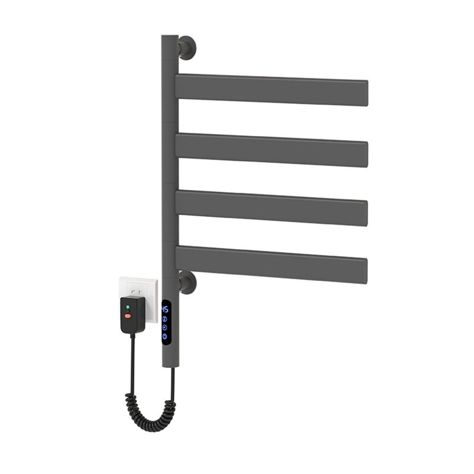 Toallero térmico de 4 niveles para baño familiar con pantalla digital y brazos móviles