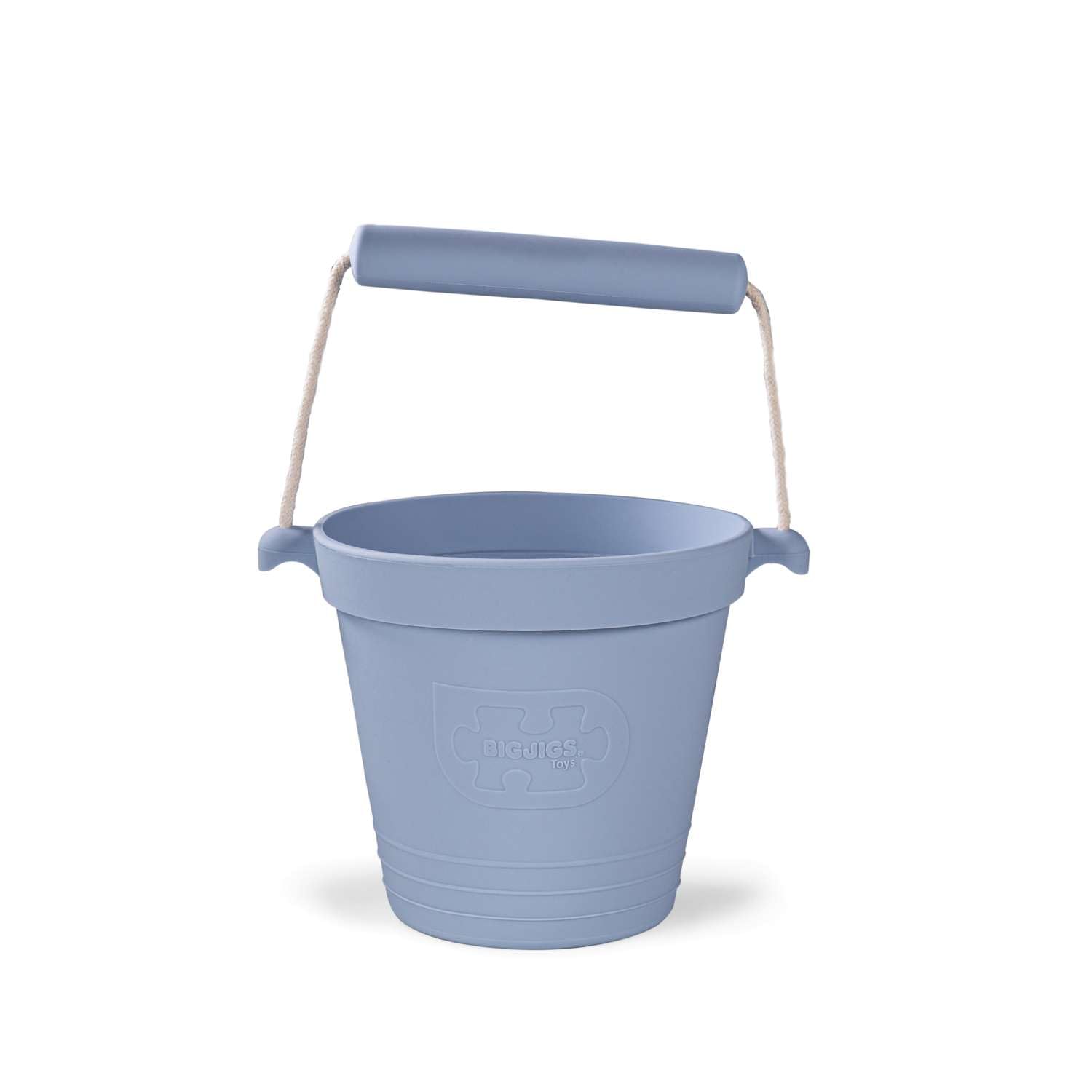 Bigjigs Toys Adventure Collapsible Bucket (Dove Grey) - Silicone Bucket for Sandpit, Holiday Toys for Toddlers, Quality Sand and Water Toys — image 1