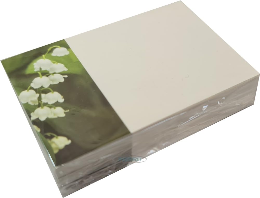 Florist Message Cards for Flower Bouquets - Small Greeting Card - Pack of 50 (Lily of the Valley)