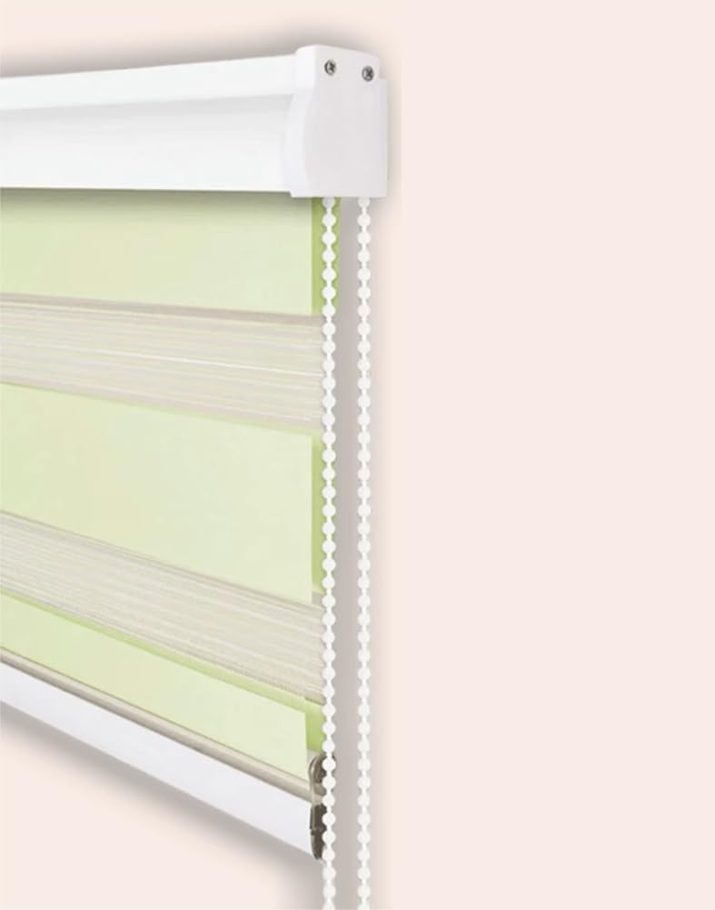 Store enrouleur double couche anti vis-à-vis vert translucide 80 x 150 cm