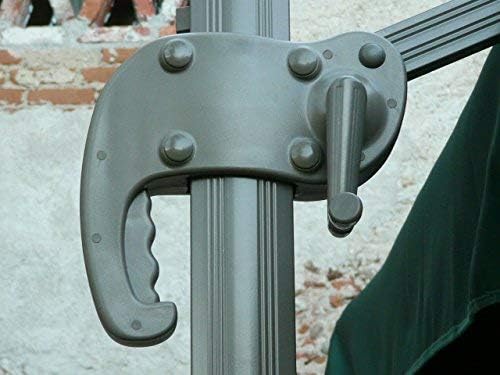 Image of Invezo Outdoor Garden Patio Umbrella (360 degree rotating feature with Base) 8.2 x 8.2 sq ft Terrace /Balcony /Lawn Heavy Duty Shed (White)