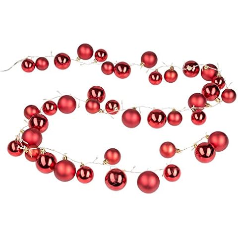 Idena Guirnalda Navidad con Bolas Rojas y LED Blancos Cover