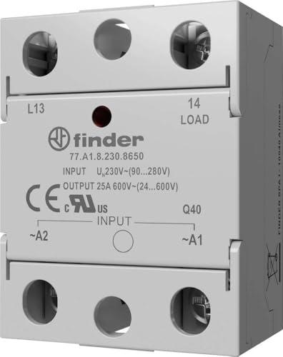 Relé estático Finder 77A182308650 de 25A y conmutación en paso por cero