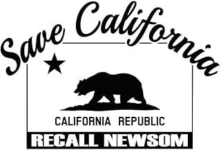 Save California - Recall Gavin Newsom | Vinyl Decal by Check Custom Design | California Pride | Californian | Los Angeles | Wildfires | Multiple Colors and Sizes