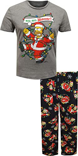 Briefly Stated Mens Homer Simpson Ho Ho Homer Santa Pajamas