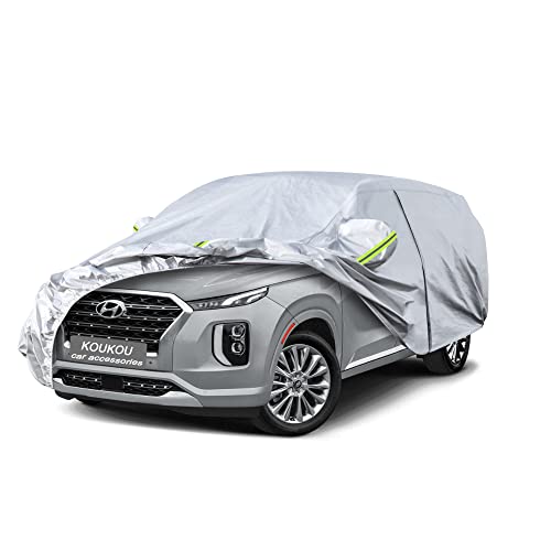 Image of KouKou 6 Layers Car Cover Custom Fit Hyundai Palisade from 2018 to 2025, Waterproof All Weather for Automobiles, Sun Rain Dust Snow Protection. (Ships from US Warehouse, Arrive Within 3-7 Days)