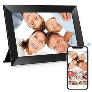 BIGASUO Digital Picture Frame, 10.1″ Frameo Digital Frame WiFi with 32GB Memory, 1280×800 IPS Touch Screen, Send Photos/Videos from Your Phone Anywhere, Photo Gifts for Parents and Grandparents