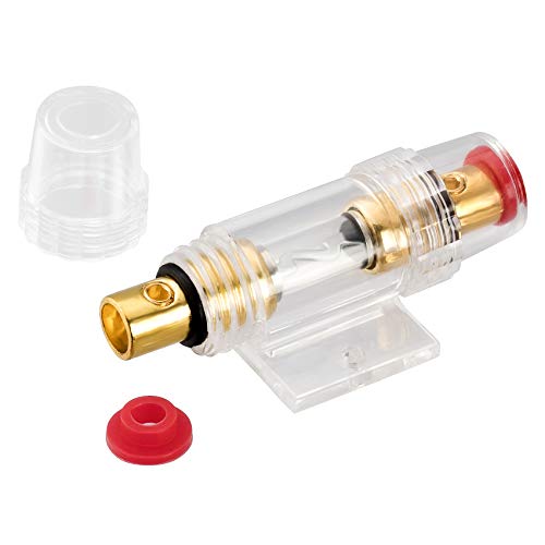 Oiiki 4-8 Gauge Awg In-Line Agu Fuse Holder With 2 Pcs 60A Agu Type Fuse For Car Audio, Alarm Amplifier, Truck Audio, Compressors #TOP3