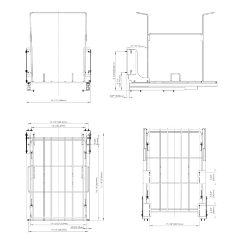 Contenedor de basura extraíble Dowell de 50 litros gris miniatura 6
