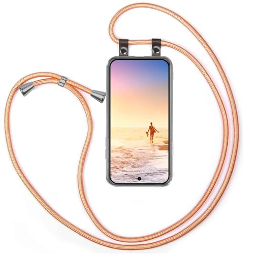 Chaîne de téléphone pour Google Pixel 10 moex avec cordon amovible tissu 155cm rose doré