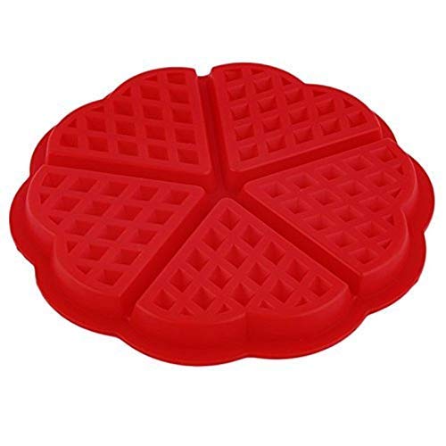 Syga Heart-Shaped Silicone Waffle Mold Cake Cookie Muffin Chocolate Bakeware Baking Tool, Orange 4