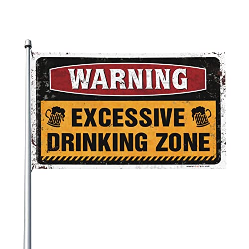 Drapeau Excessive Drinking Zone décoration murale pour studio étudiant