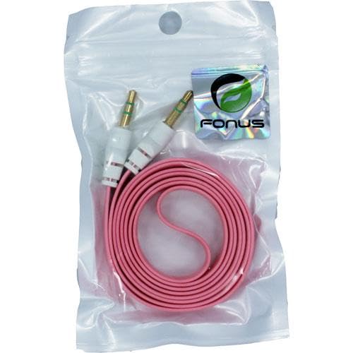 Cable Auxiliar 3.5mm Plano Rosa para Audio Estéreo Auto miniatura 3