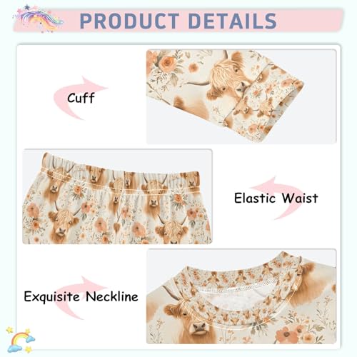 senya Cattle Flower Aa Pajamas Set Long Sleeve Soft Cotton Sleepwear 2 Piece4