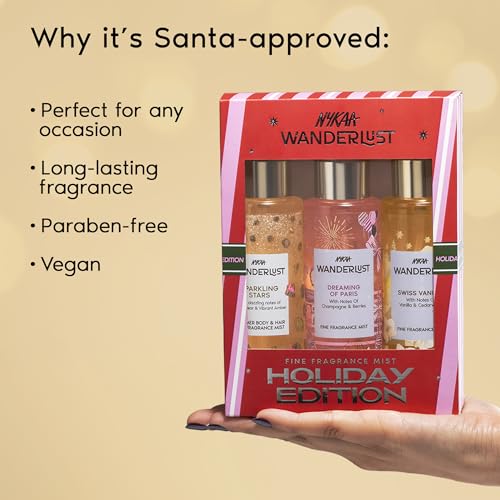 Image of Nykaa Wanderlust Set of 3 Mist | Champagne | Berries | Vanilla