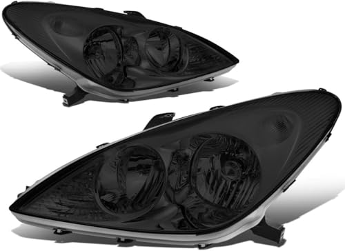 CM COMPRESSOR Headlights Pair OE Style Lamps Smoked Clear for 2002-2003 Lexus Es300 2004 Es330
