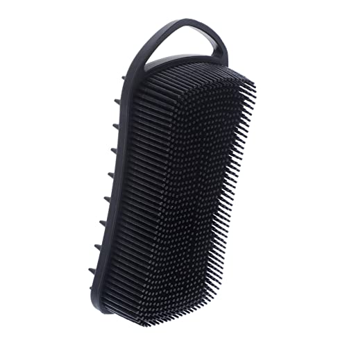 BESTYASH Cepillo de Silicona para Baño Doble Cara Exfoliación Suave y Limpieza Profunda del Cuerpo Antideslizante y Ergonómico para Adultos y Bebés Negro