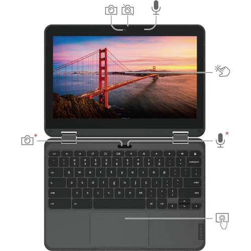 Image of Lenovo 300e Chromebook Gen 3 82J9000LUS LTE, UMTS 11.6 inch Touchscreen Chromebook - HD - 1366 x 768 - AMD 3015Ce Dual-core (2 Core) 1.20 GHz - 4 GB RAM - 32 GB Flash Memory - Gray