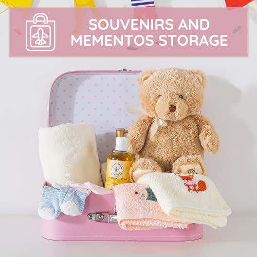 Soul & Lane Cardboard Nesting Boxes Set Of 3 - Pink Decorative Suitcases, Vintage Photo Props, Pink Photo Storage Boxes, Small Party Favor Boxes For Wedding & Bridal Shower #TOP6