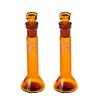 ALWSCI 5 ML Volumetric Measuring Flask Set NS10/13 Glass Stopper, Amber, Graduated, ASTM Class A Borosilicate Glass 3.3 for Laboratory, 2 PCS