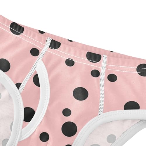 KLL Black Polka Dots on Pink Background Toddler Boys' Pure Cotton Briefs Underwear Breathable Children Panties4