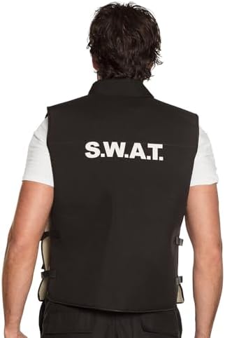 FIESTAS GUIRCA | Costume SWAT Adulte (38-40/M) - T-shirt, Gilet, Casquette Et Pantalon - Costumes De Policier, Forces Spéciales Et Agents Pour Halloween, Carnaval Et Fêtes Déguisées