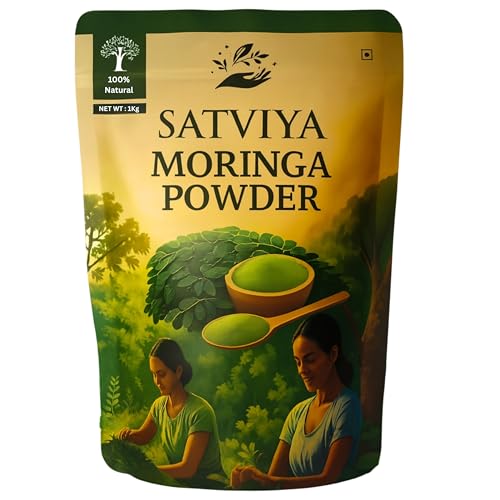 Image of Moringa Powder Organic India 1Kg, Pure Natural Moringa Leaves powder, Ayurvedic Superfood for Naturally Boost Energy Levels, Immunity, Boost Energy Level & Digestion