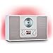 auna Scala VCD-IR - Web Radio Digitale, Radio DAB/DAB+/FM, Lettore CD, 2 Casse 10W RMS, LED-Ambient-Backlight, Verticale: Installazione a Parete o su Tavolo, Wi-Fi, Spotify Connect, Bianco