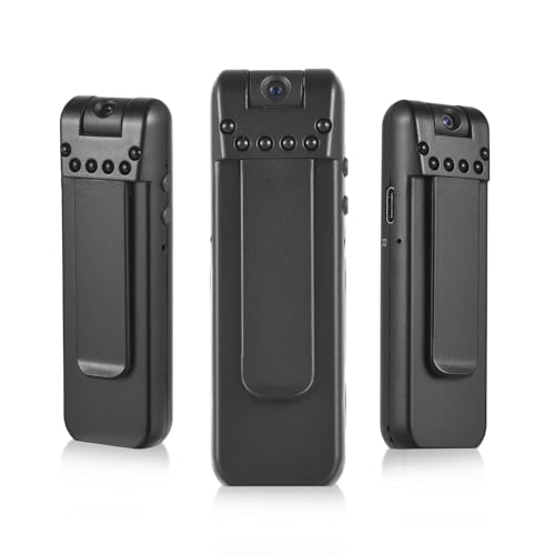 Fotocamera per il corpo 1080P con registrazione audio e video Videocamera portatile con clip e obiettivo girevole a 180° visione notturna a infrarossi per lapplicazione della legge consegna