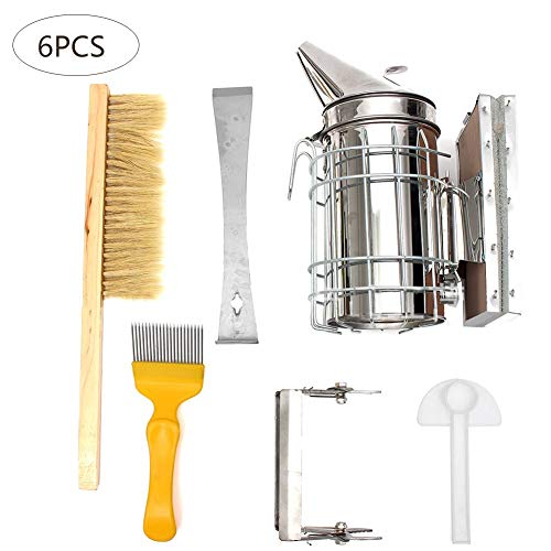 KEIBODETRD Bee Hive Bee Suit Bee Keeping Gifts Beekeeping Kit Beekeeping Set Beekeeping Gifts For Beekeepers Beekeeping SuitIncludes Brush Scraper And More For Beekeeper Beginners 6PCS/Set
