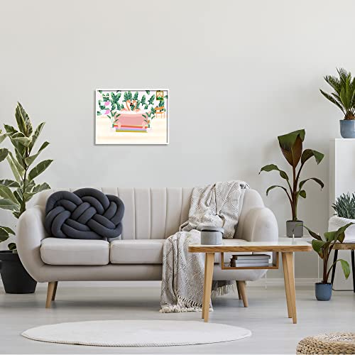 Image of Tropical Pink Flamingo Bubble Bath, 16 x 20 Inch Framed Giclee Print | Stupell Industries | White, 20 x 16 Inches, Easy to Hang and Sturdy, Made in USA, by Ashley Singleton