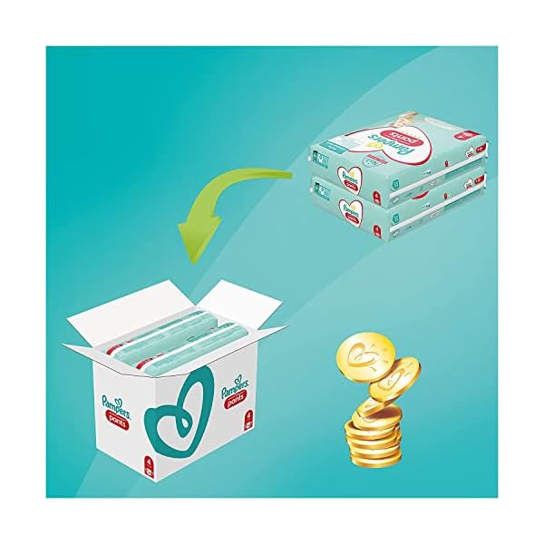 Pampers Baby Windeln Pants Größe 4 (9-15kg) Premium Protection, Maxi mit Stop- und Schutz Täschchen, MONATSBOX, 160… – Bild 3