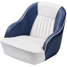 Pontoon Boat Seat Boat Captain Chair, Ergonomic Captains Bucket Seat, Compression Foam Padding, Injection Molded Plastic Frame Boat Captains Chairs for Standard Mounting Bolt