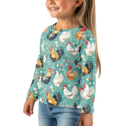 Image of WELLFLYHOM Long Sleeve T-Shirt for Boys Girls 3-16 Years Old Tee Tops Crewneck Pullover Shirts Fall Outfits